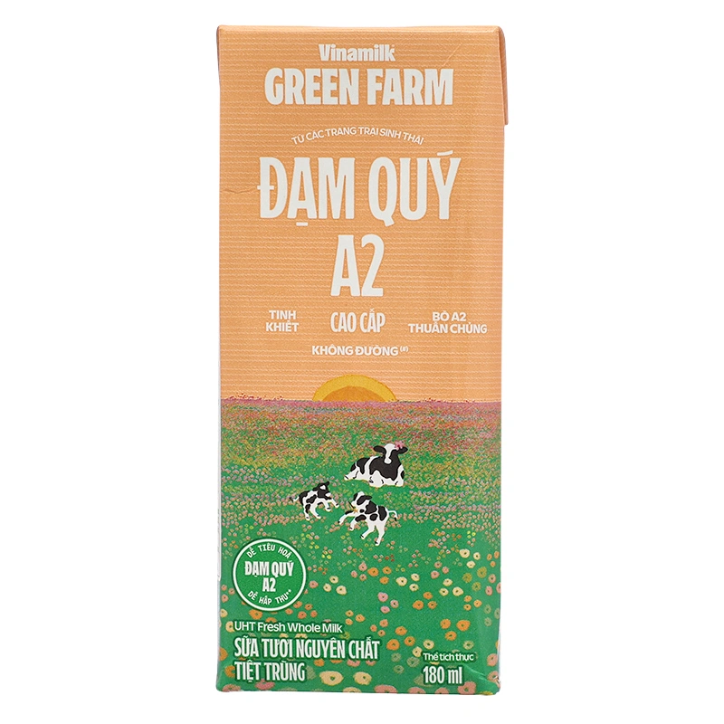 Thùng 48 hộp sữa tươi tiệt trùng Vinamilk Green Farm A2 180 ml (từ 1 tuổi) 8