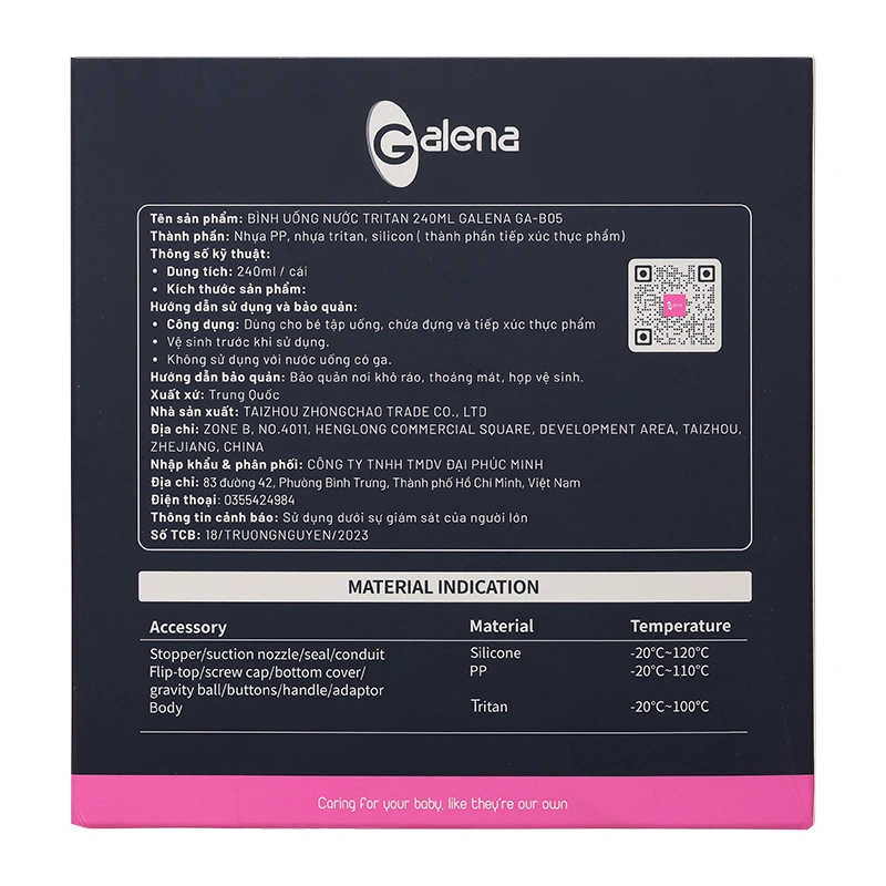 Bình tập uống Galena GA-B05 240 ml - Chim cánh cụt (từ 6 tháng) - Giao mẫu ngẫu nhiên 5