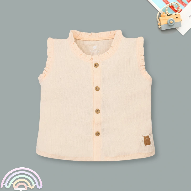 Bộ sát nách bé gái Lullaby NH559N màu be 2