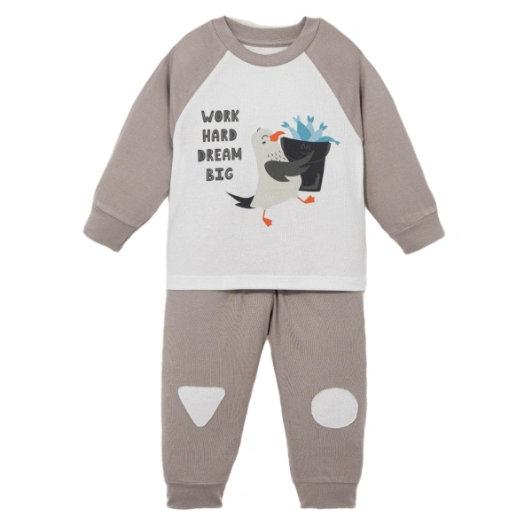 Bộ bé trai Ualarogo petit xám nâu