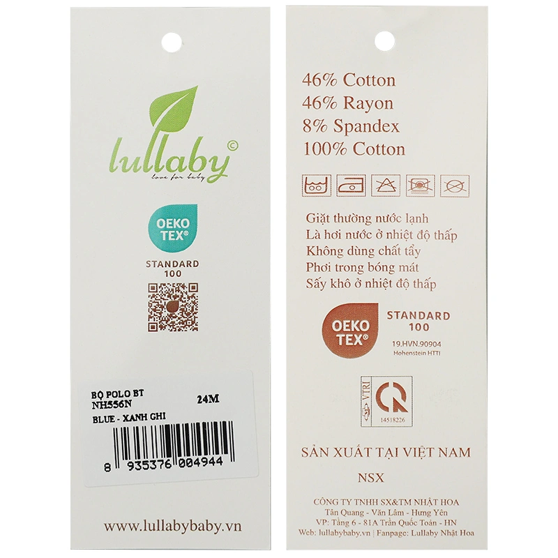 Bộ tay ngắn bé trai Lullaby NH556N màu xanh 14