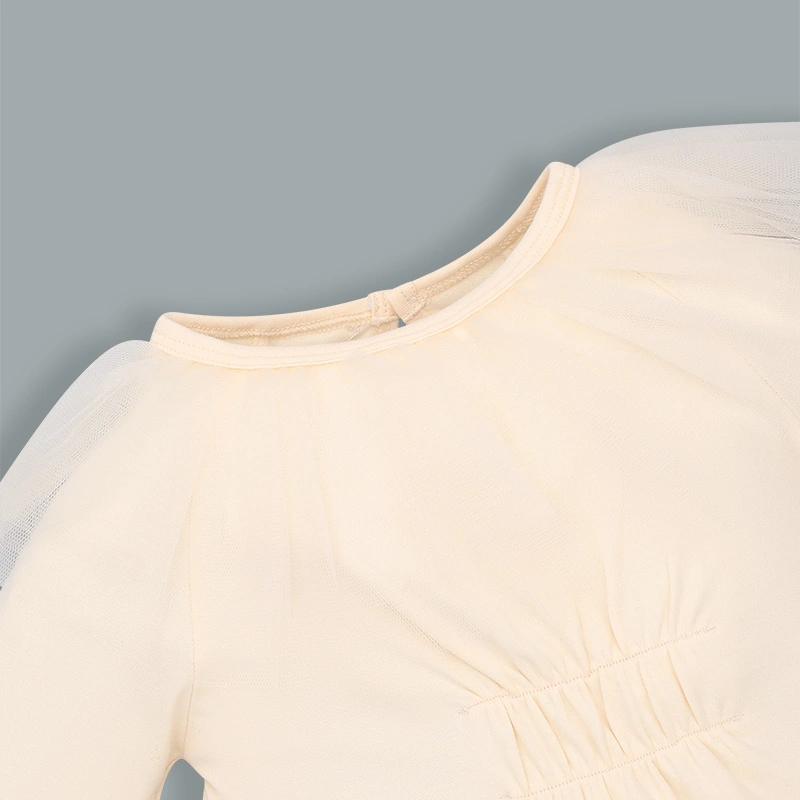 Bodysuit tay dài kèm băng đô La Pomme bông hoa thanh lịch màu vàng 7