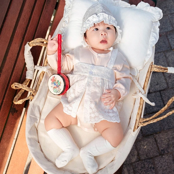 Bodysuit bé gái La Pomme sợi tre hồng