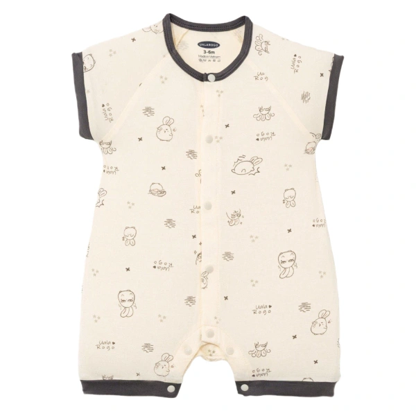 Bodysuit unisex Ualarogo bamboo viền xám