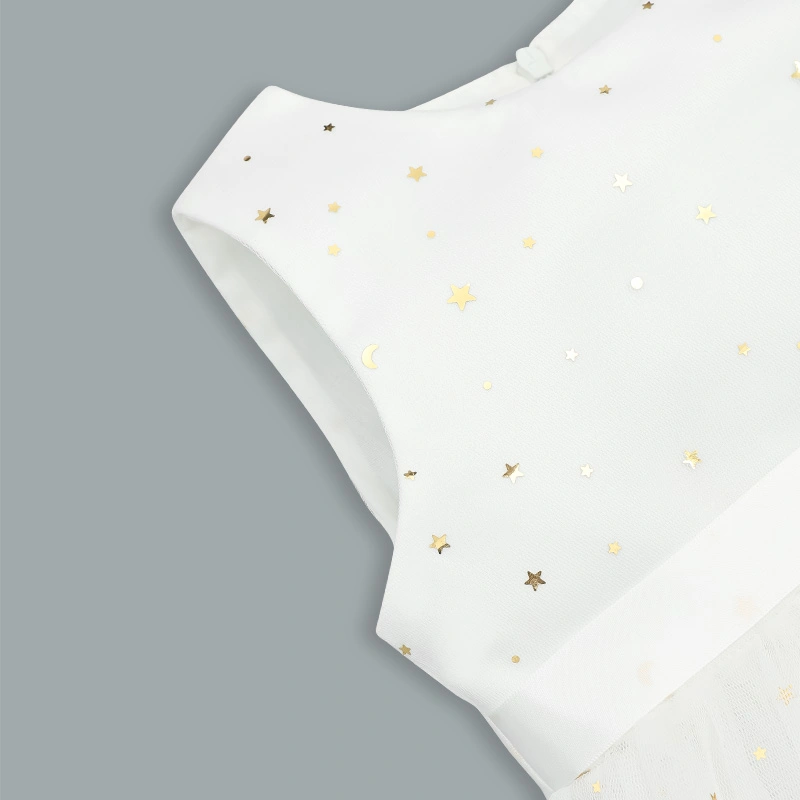 Đầm voan bé gái Rabity 953.010 màu trắng 4