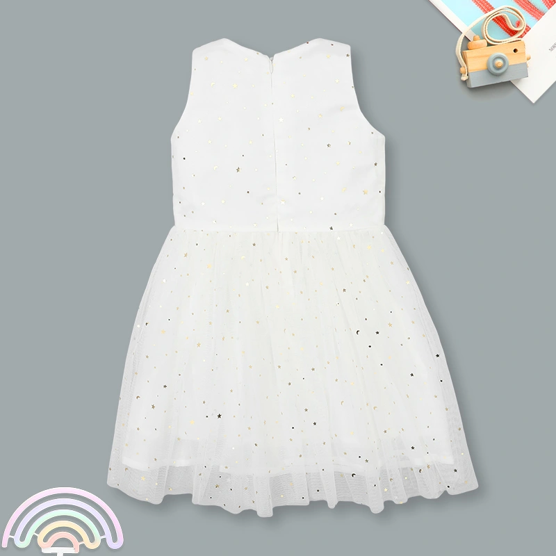 Đầm voan bé gái Rabity 953.036 màu trắng 2