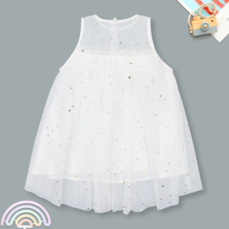 Đầm voan bé gái Rabity 953.900 màu trắng 2