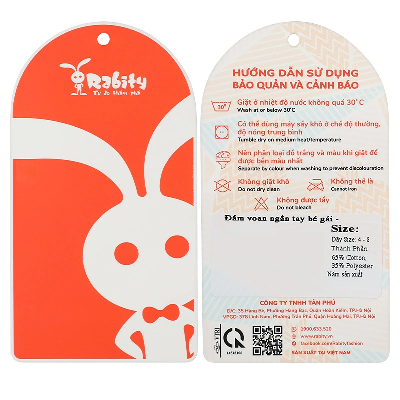 Đầm bé gái Rabity 553.008 màu trắng 22