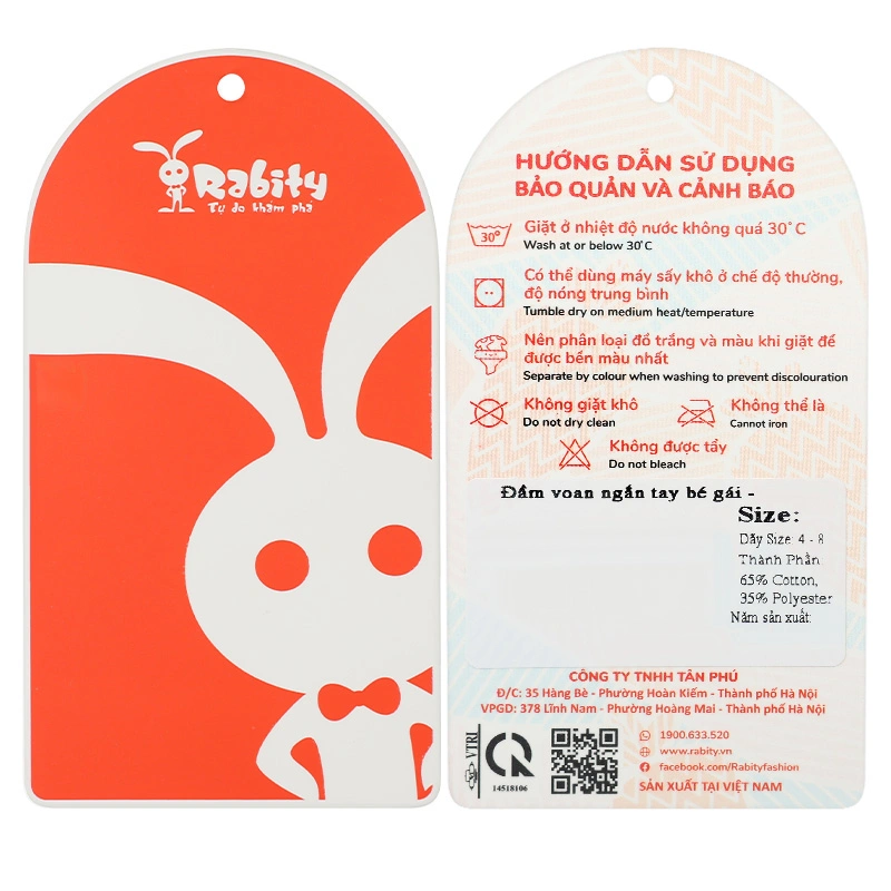 Đầm bé gái Rabity 553.008 màu trắng 11