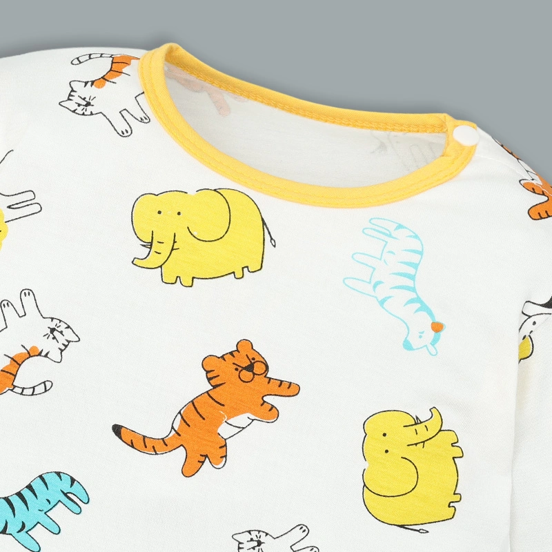 Bộ tay dài bé trai IQ Baby in voi màu vàng 4