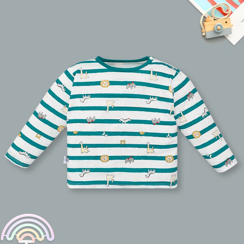 Bộ tay dài bé trai IQ Baby kẻ sọc màu xanh 2