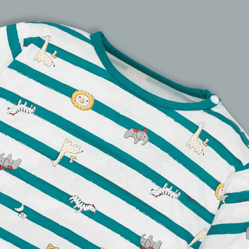 Bộ tay dài bé trai IQ Baby kẻ sọc màu xanh 4