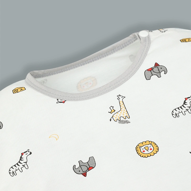 Bộ tay dài bé trai IQ Baby in thú màu xám 4