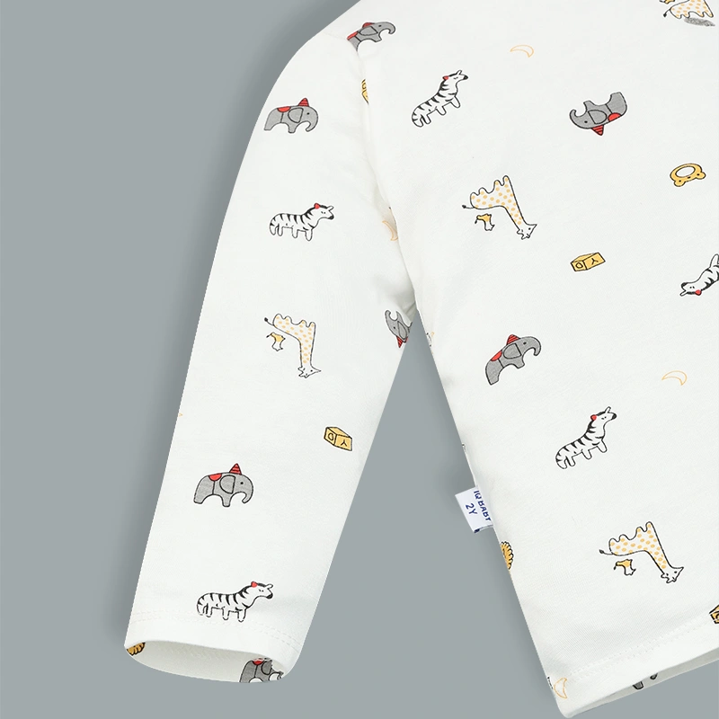 Bộ tay dài bé trai IQ Baby in thú màu xám 5