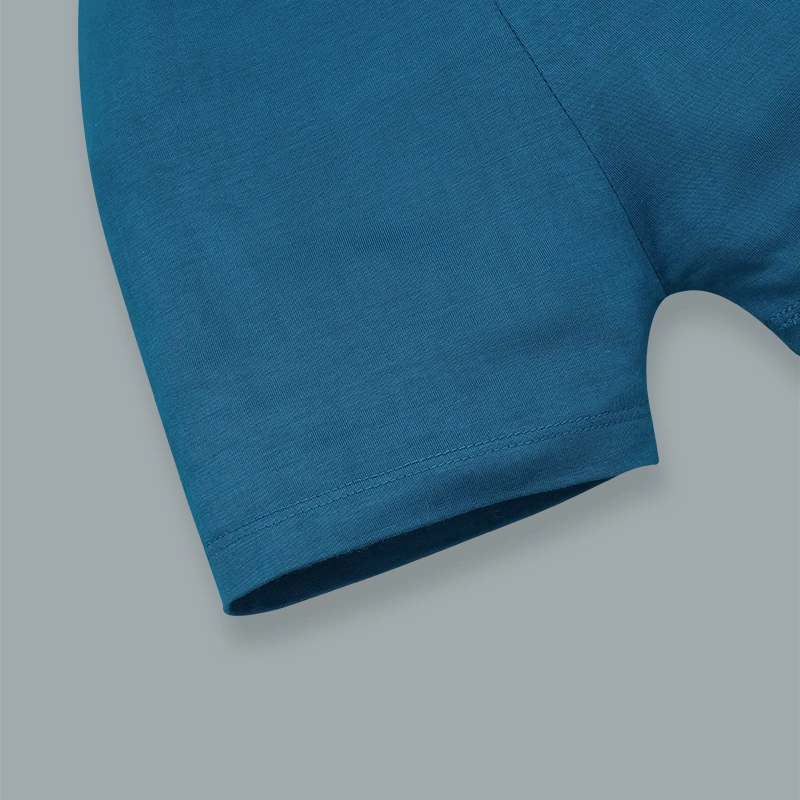 Bộ tay ngắn bé trai IQ Baby in gấu màu xanh 11