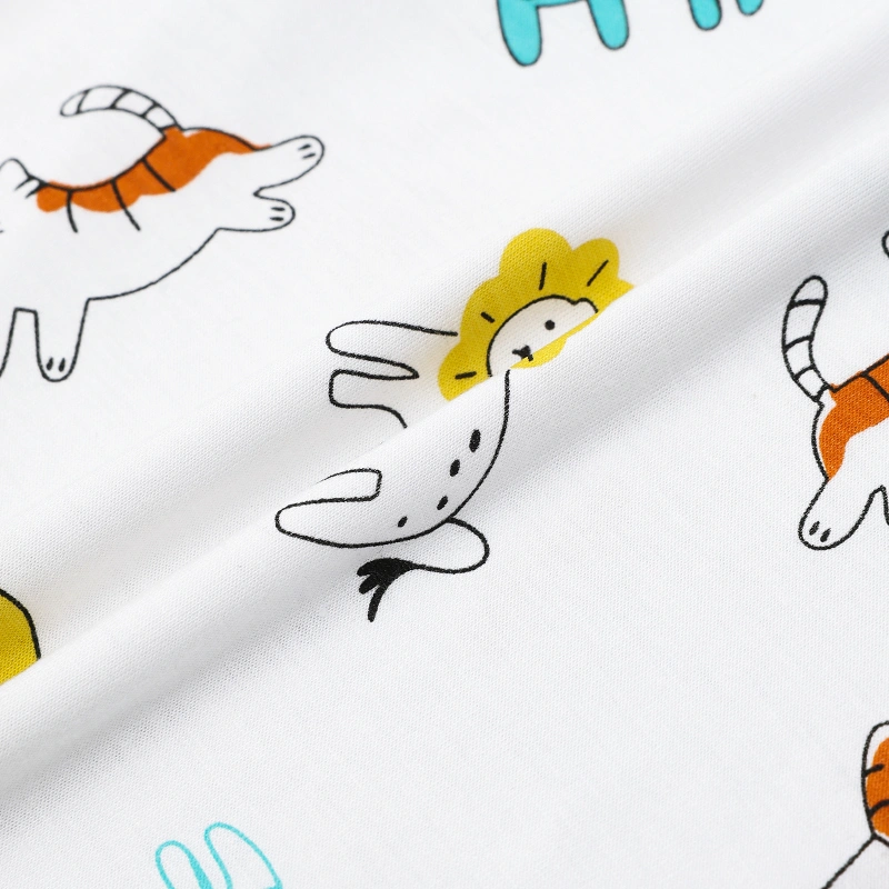 Bộ tay ngắn bé trai IQ Baby in thú màu vàng 10