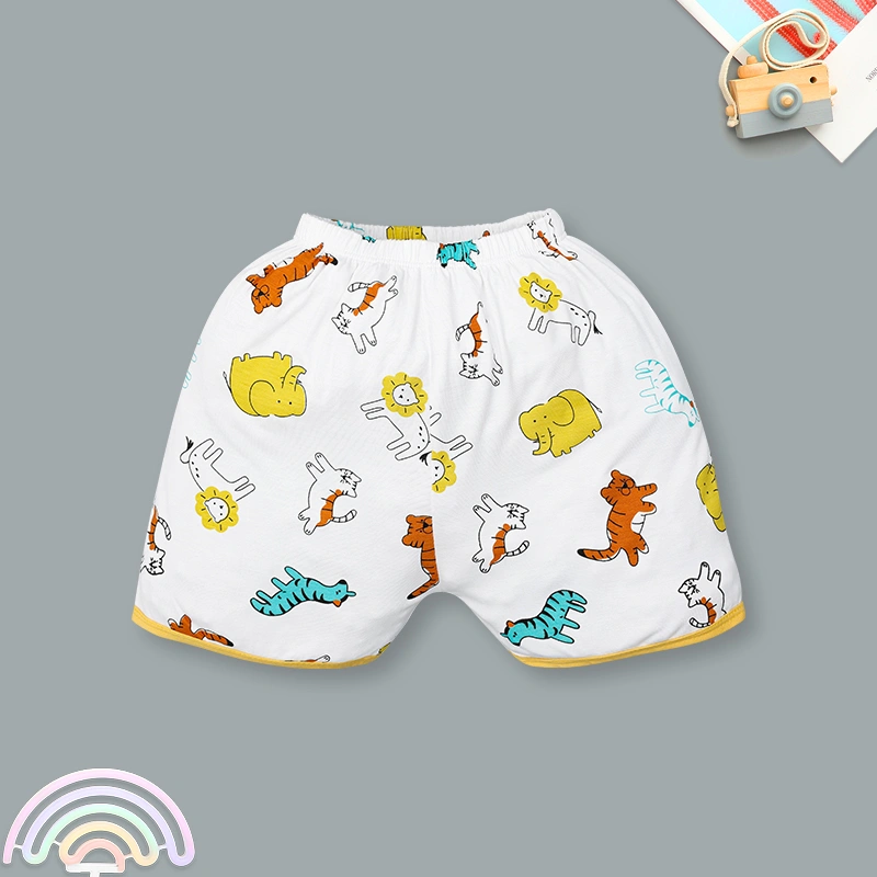 Bộ tay ngắn bé trai IQ Baby in thú màu vàng 6