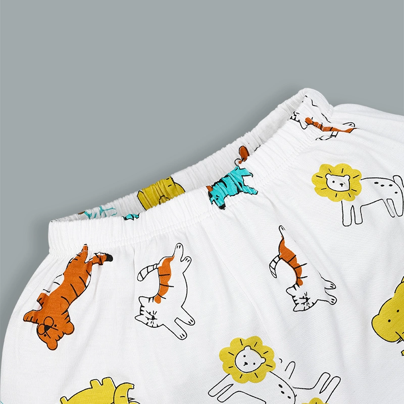 Bộ tay ngắn bé trai IQ Baby in thú màu vàng 7