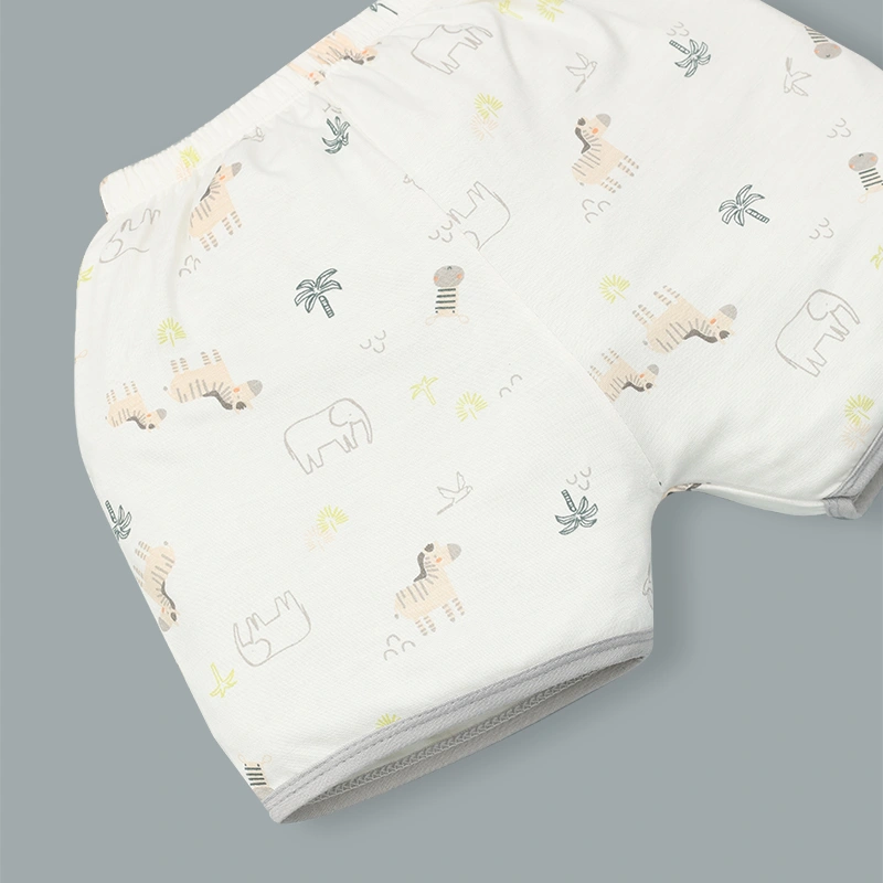 Bộ tay ngắn bé trai IQ Baby in cây dừa màu xám 8