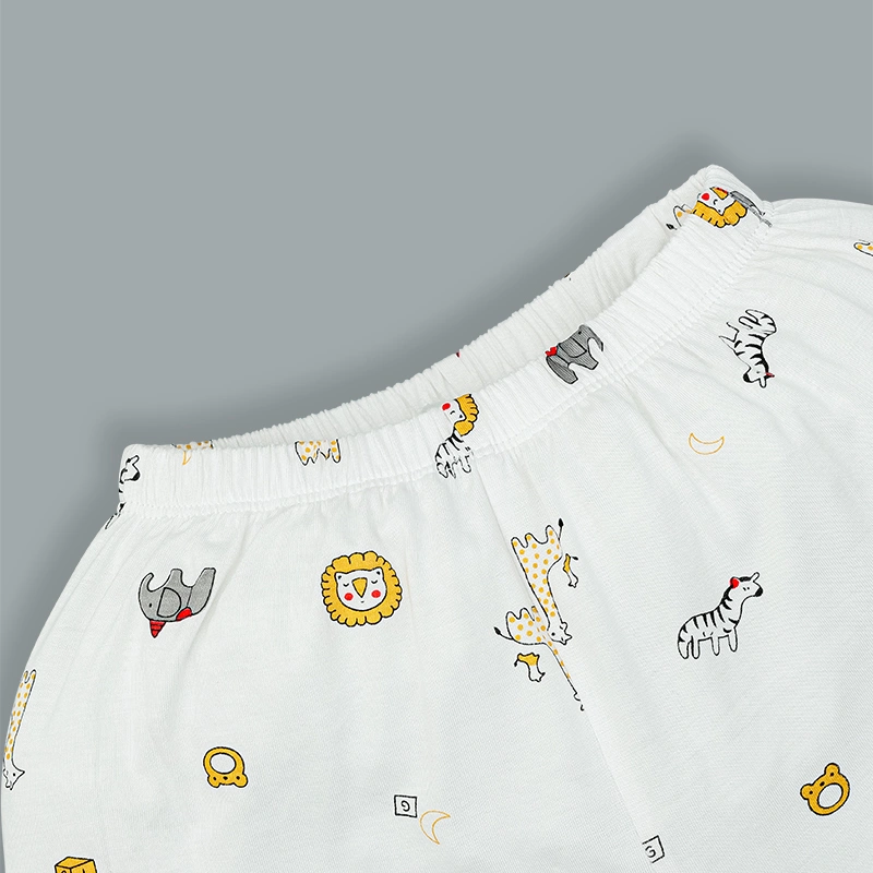 Bộ tay ngắn bé trai IQ Baby in thú màu xám 7