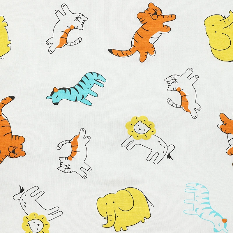 Bộ tay ngắn bé trai IQ Baby raplan in thú màu vàng 6