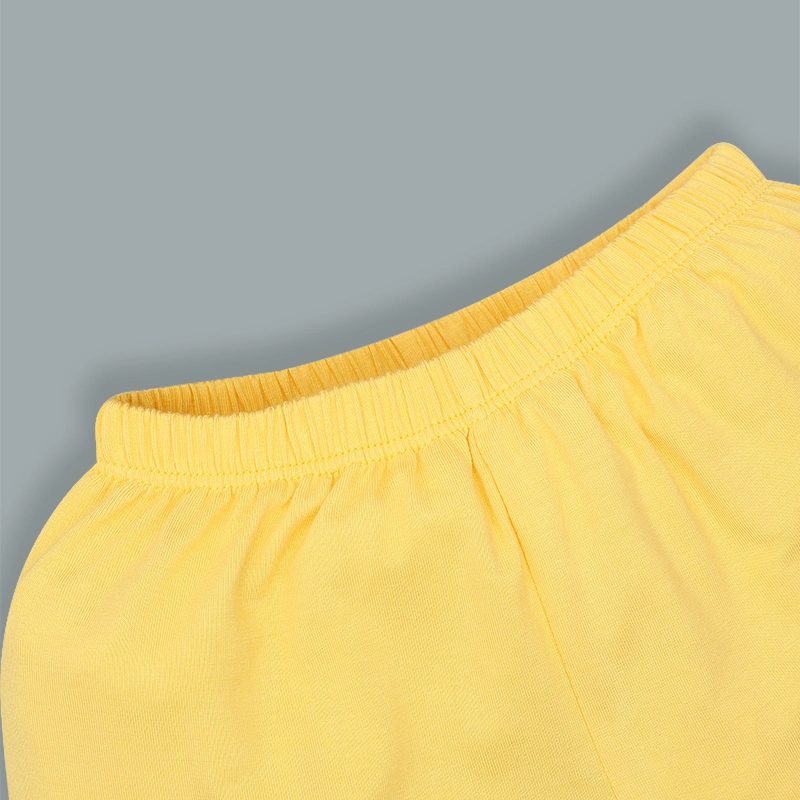 Bộ tay ngắn bé trai IQ Baby raplan in thú màu vàng 9