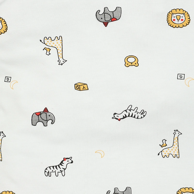 Bộ tay ngắn bé trai IQ Baby raplan in thú màu xám 6