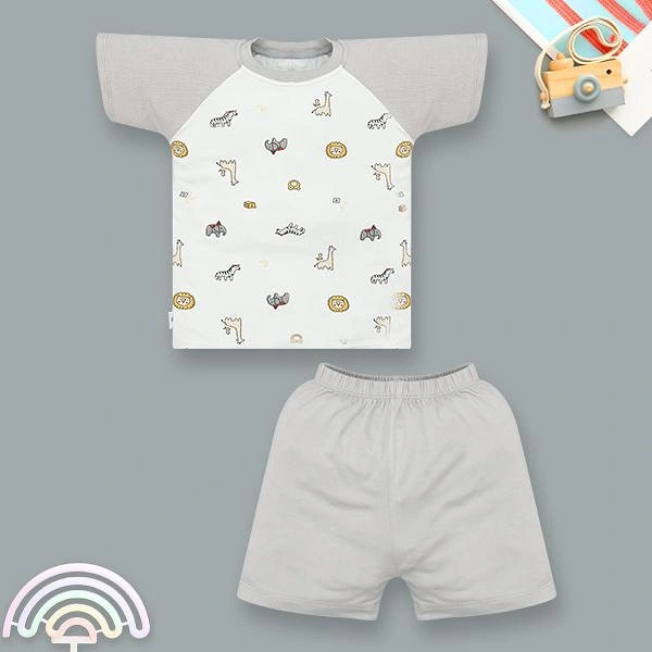 Bộ bé trai IQ Baby visco xám