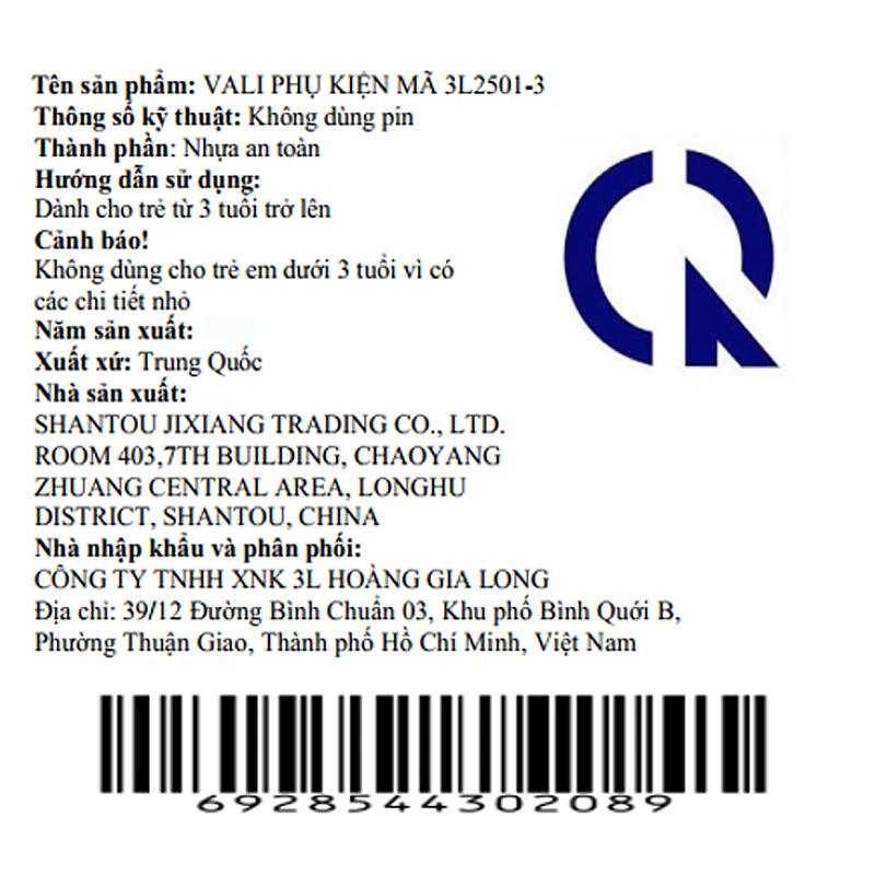 Đồ chơi balo dụng cụ trang điểm 3L 2501-3 10