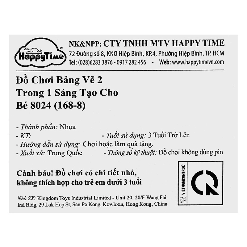 Đồ chơi bảng vẽ 2 trong 1 sáng tạo HappyTime 8024 (168-8) 10