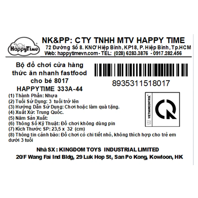 Đồ chơi cửa hàng thức ăn nhanh fastfood HappyTime 8017 (333A-44) 10