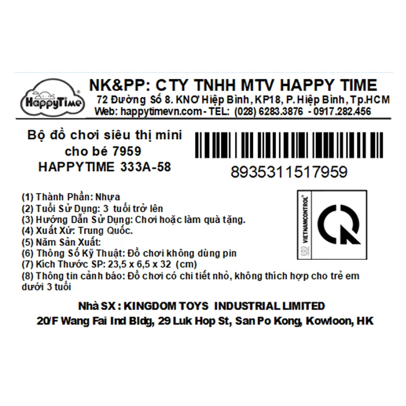 Đồ chơi siêu thị mini HappyTime 7959 (333A-58) 9