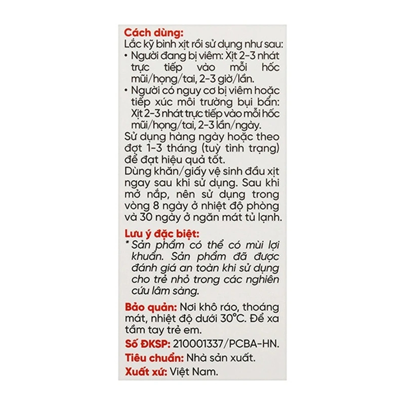 Dung dịch xịt mũi LiveSpo Navax hỗ trợ giảm nguy cơ viêm tai mũi họng cho bé chai 20 ml 9