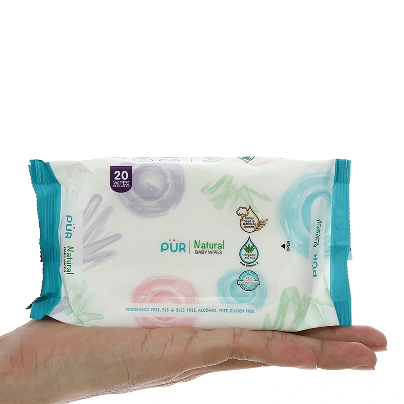 Khăn ướt Pur Natural không mùi gói 20 miếng 7