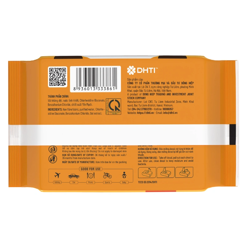 Khăn ướt KinKin không mùi gói 30 miếng 6