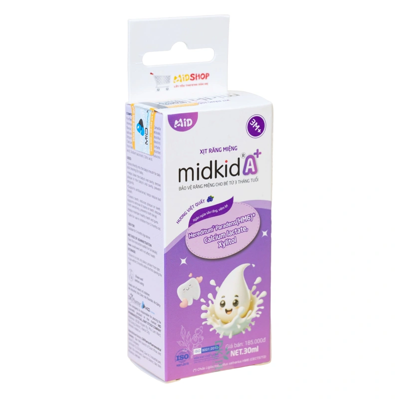 Midkid A+ chống sâu răng hương việt quất, 30 ml dạng xịt (từ 3 tháng) 2