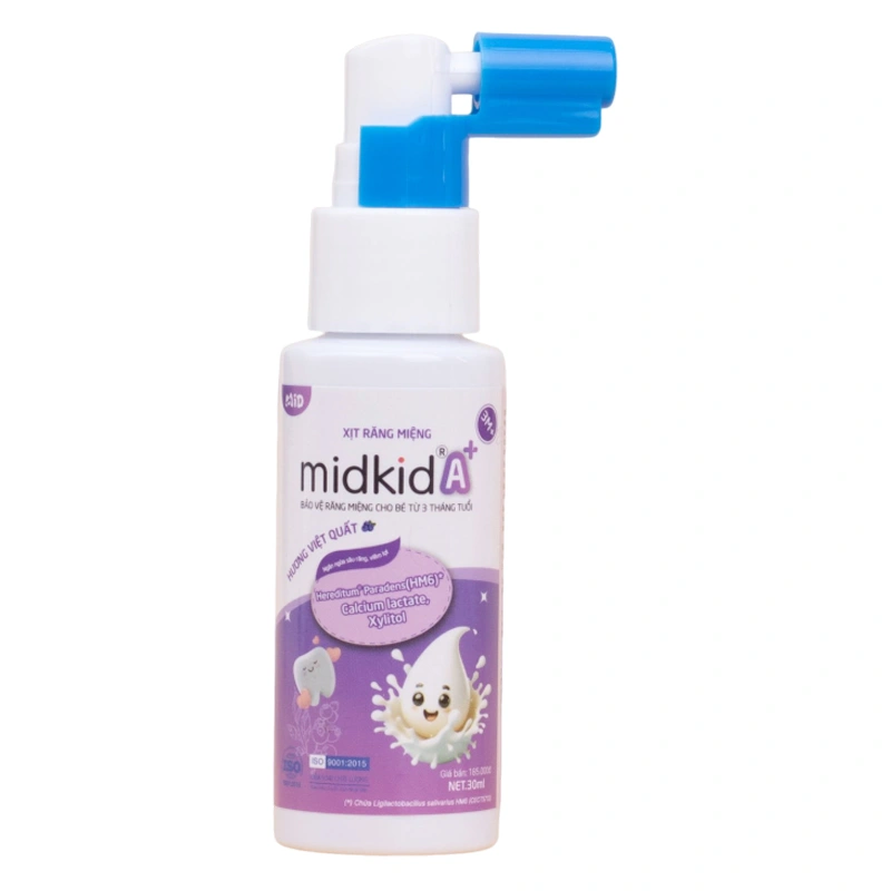 Midkid A+ chống sâu răng hương việt quất, 30 ml dạng xịt (từ 3 tháng) 6