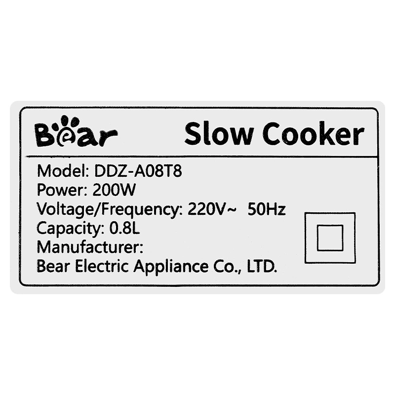 Nồi nấu chậm Bear 0.8 lít DDZ-A08T8 - Màu trắng 16