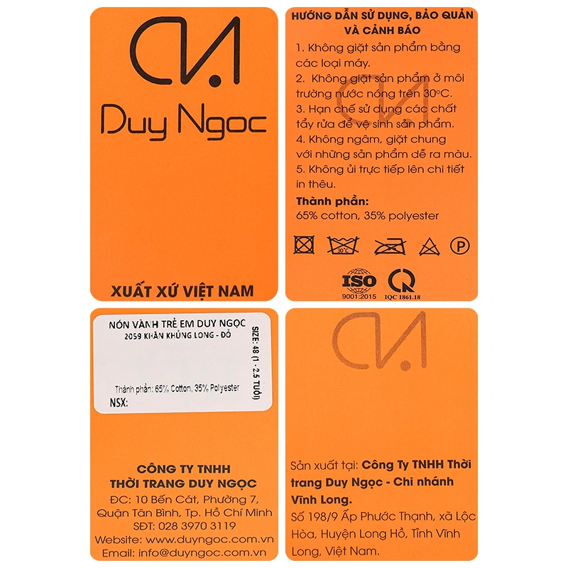 Nón vành cho bé Duy Ngọc 2059 khăn khủng long màu hồng 15