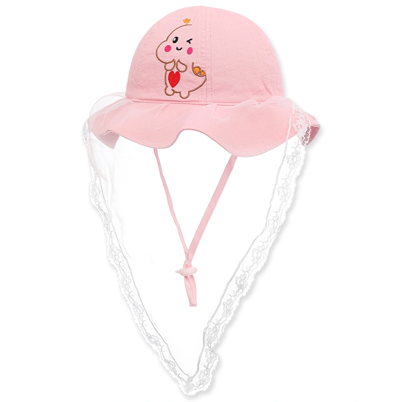 Nón vành cho bé Duy Ngọc 2059 khăn khủng long màu hồng 2