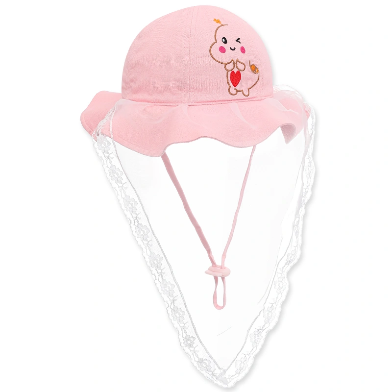 Nón vành cho bé Duy Ngọc 2059 khăn khủng long màu hồng 3