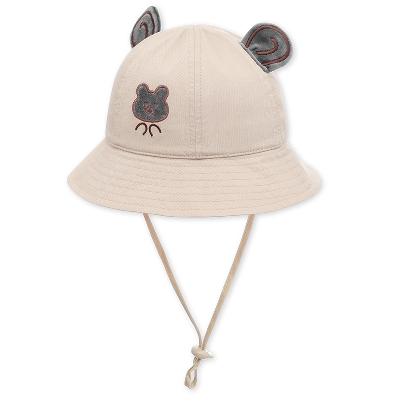 Nón vành cho bé Duy Ngọc 2561 Gấu kute màu kem 2