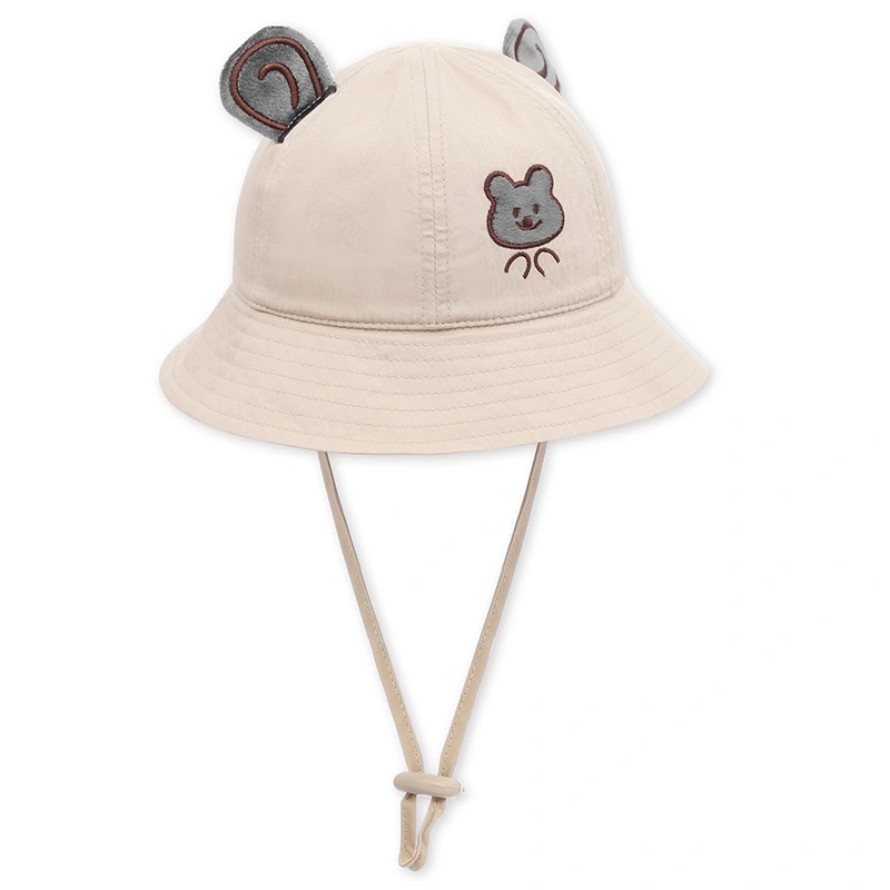 Nón vành cho bé Duy Ngọc 2561 Gấu kute màu kem 3