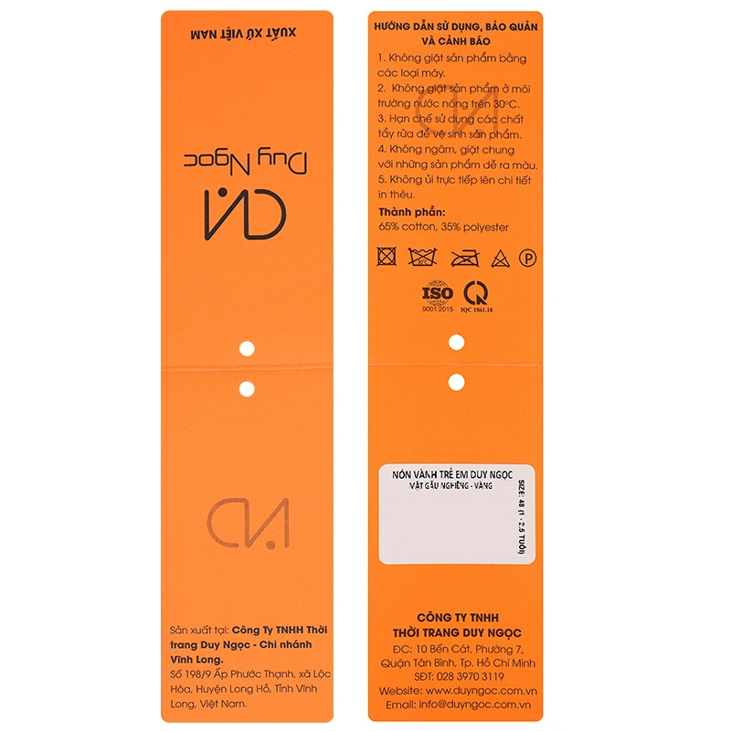 Nón vành cho bé Duy Ngọc mặt gấu nghiêng màu vàng 7