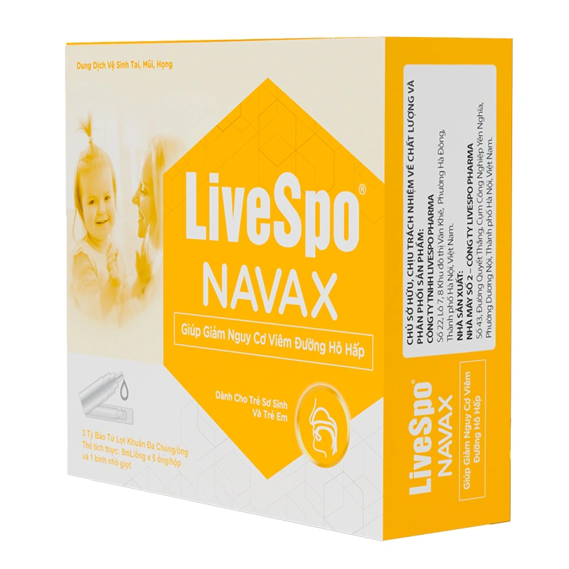 Nước muối sinh lý giảm nguy cơ viêm đường hô hấp Livespo Navax 5 ml (Hộp 5 ống) 2