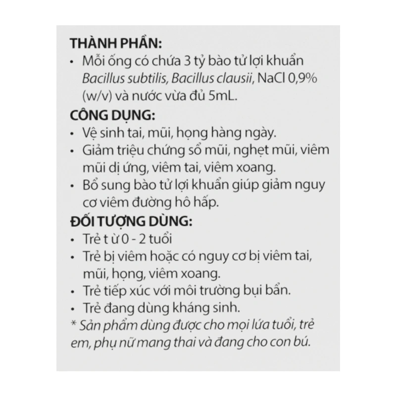 Nước muối sinh lý giảm nguy cơ viêm đường hô hấp Livespo Navax 5 ml (Hộp 5 ống) 4