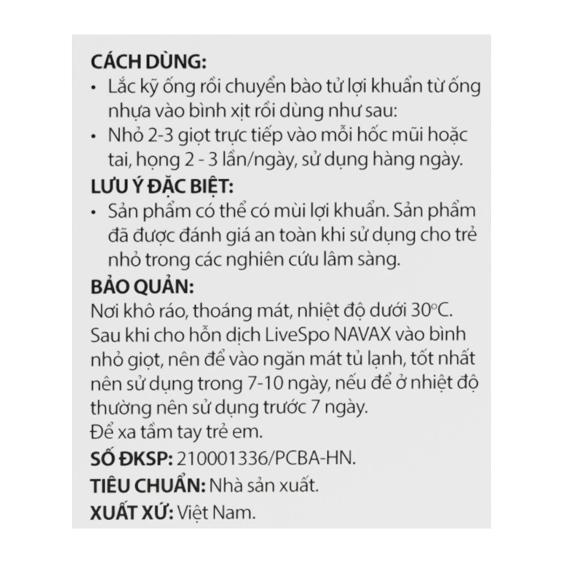 Nước muối sinh lý giảm nguy cơ viêm đường hô hấp Livespo Navax 5 ml (Hộp 5 ống) 5