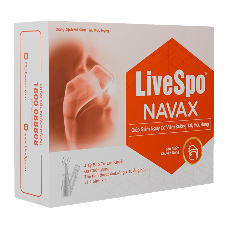 Nước muối sinh lý giảm nguy cơ viêm đường tai mũi họng Livespo Navax 4 ml (Hộp 10 ống) 2