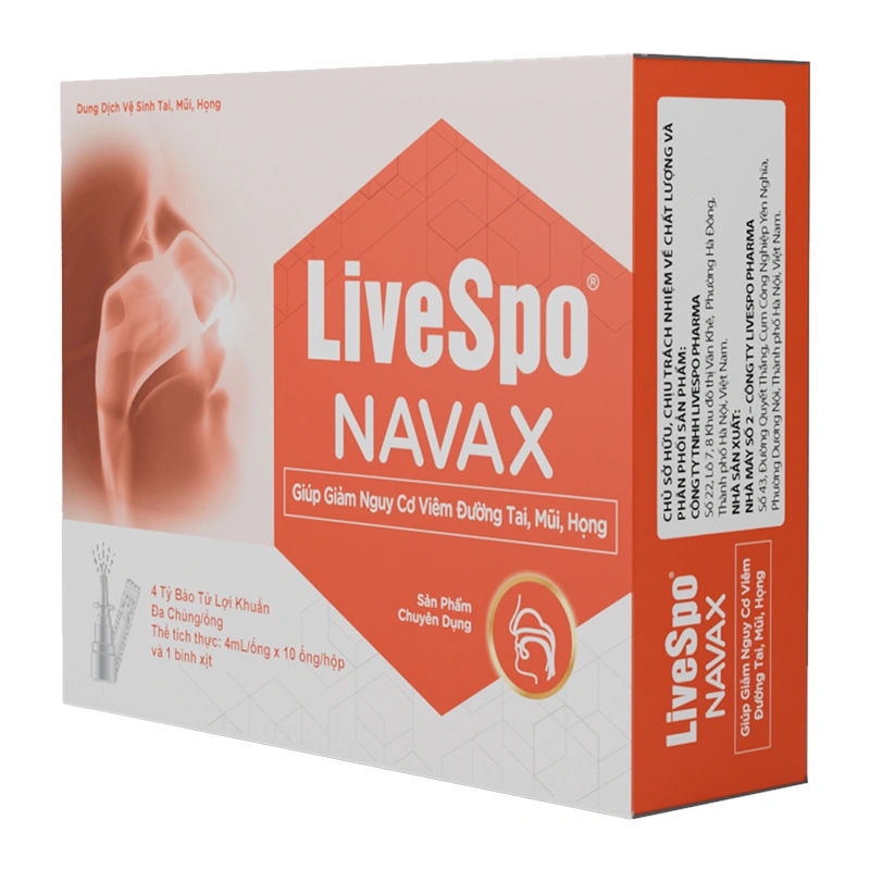 Nước muối sinh lý giảm nguy cơ viêm đường tai mũi họng Livespo Navax 4 ml (Hộp 10 ống) 3