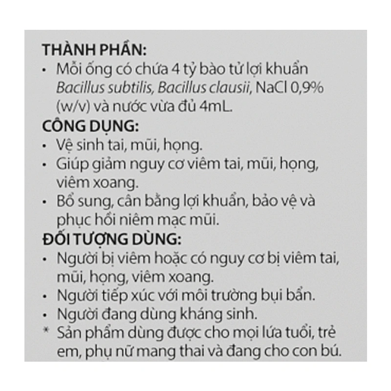 Nước muối sinh lý giảm nguy cơ viêm đường tai mũi họng Livespo Navax 4 ml (Hộp 10 ống) 5